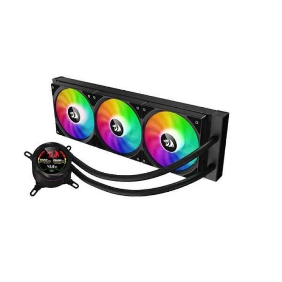 REDRAGON CCW-1017 Black 360 CPU Liquid Cooler With Temperature Display 3x 12cm ARGB Fans