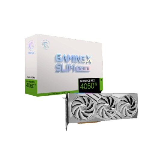 MSI GeForce RTX 4060 Ti GAMING X SLIM WHITE 16GB GDDR6 Graphics Card