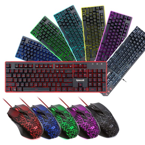 Redragon S107 Gaming Keyboard Mouse Mouse Pad Combo