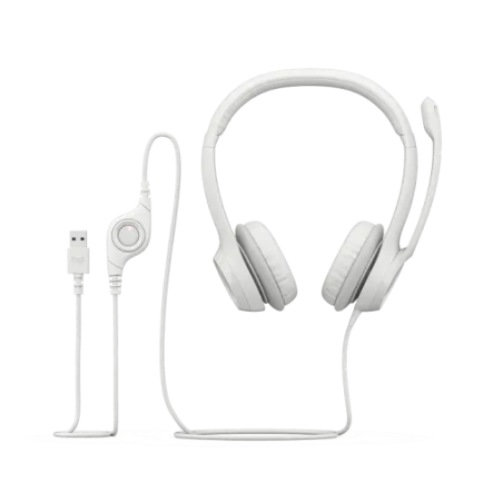 Logitech H390 Stereo USB Headset White