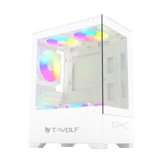 T-Wolf Ice Cooler X5 ARGB M-ATX Mid Tower Gaming Casing White