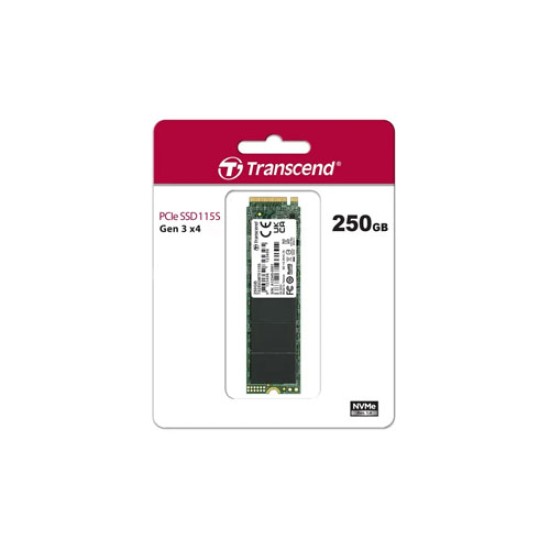 Transcend 115S 250GB M.2 PCIe Gen3 x4 NVMe SSD (M-Key)