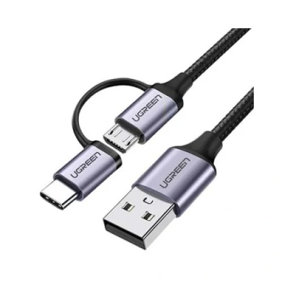 Ugreen US177 1 Meter USB To Micro USB & Type-C Cable #30875