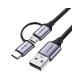 Ugreen US177 1 Meter USB To Micro USB & Type-C Cable #30875