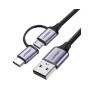 Ugreen US177 1 Meter USB To Micro USB & Type-C Cable #30875